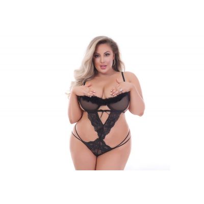 STM 11187X Lace Mesh and Marabou Teddy Queen