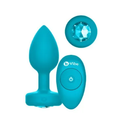 B vibe Vibrating Jewels Remote Control Rechargeable Aquamarine s m