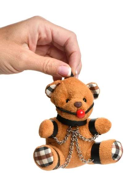 Gagged Teddy Bear Keychain