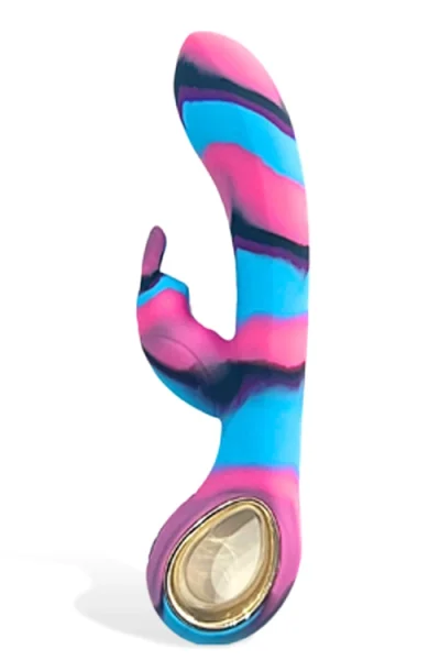 Colourful Camo Dini - 7.1" Heated Rabbit Vibrator