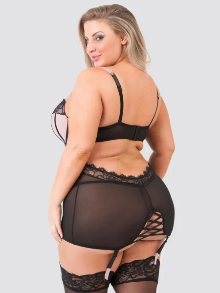 Lovehoney Plus Size Boudoir Belle Blush Pink Cut-Out Chemise Set