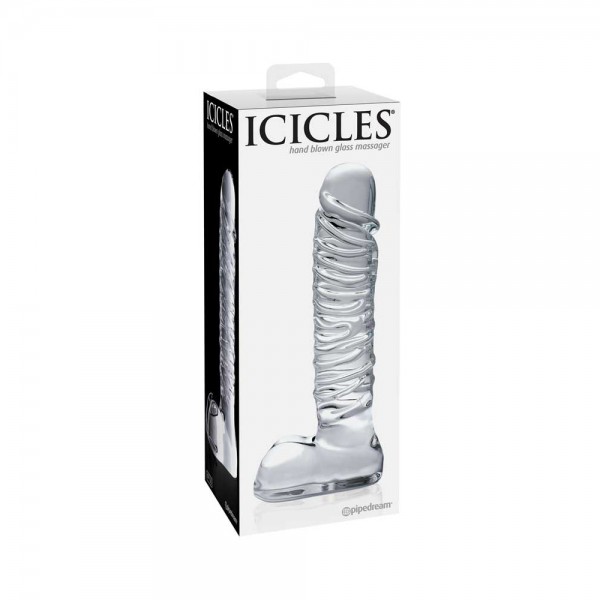 Icicles No. 63 Clear Glass Realistic Dildo