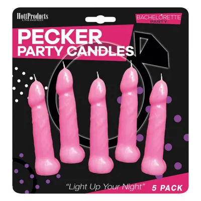 Hott Products Bachelorette Pink Pecker Party Candles 5 Pack