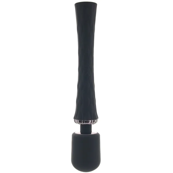 Playboy Pleasure Royal Rechargeable Silicone Vibrating Massage Wand - Black