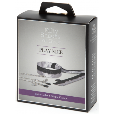 Play Nice Satin and Lace Collar and Nipple Clamps
