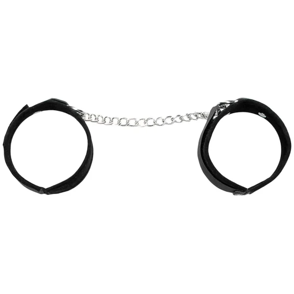 Black & White Collar With Leash And Cuffs