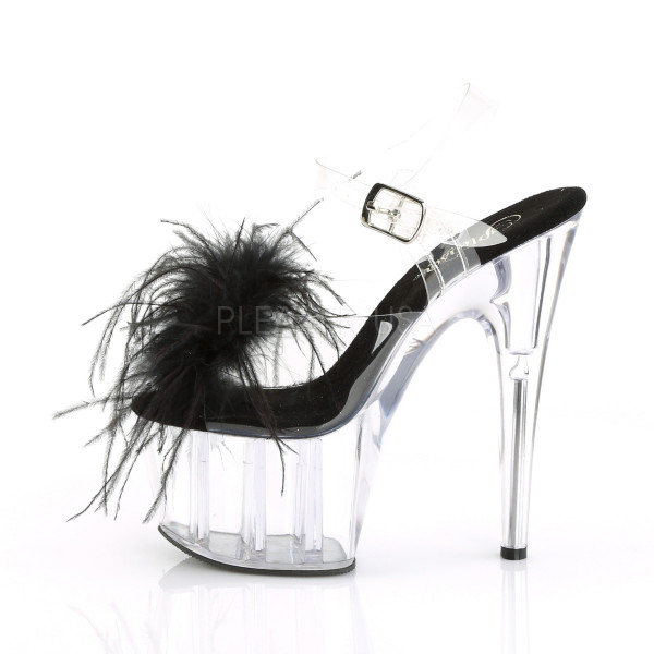 7 inches Heel, 2 3/4 inches PF Ankle Strap Sandal w/ Feather Pearl — image 11 of 12