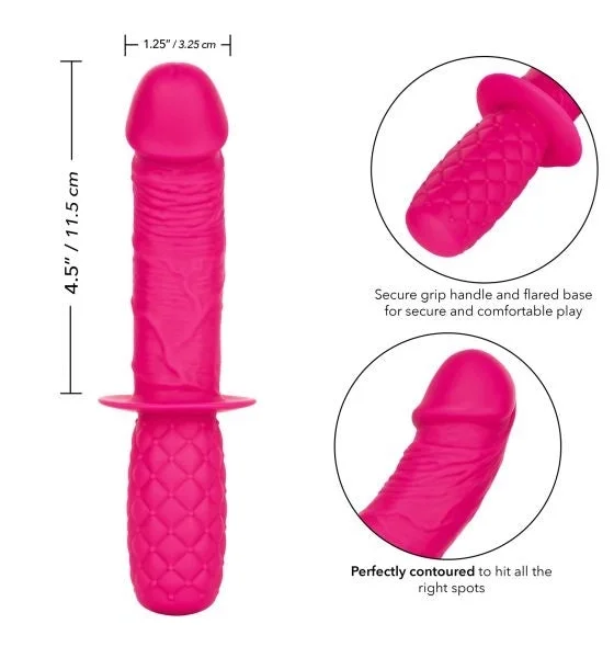 Silicone Grip Thruster G-Spot Dildo by CalExotics - Purple
