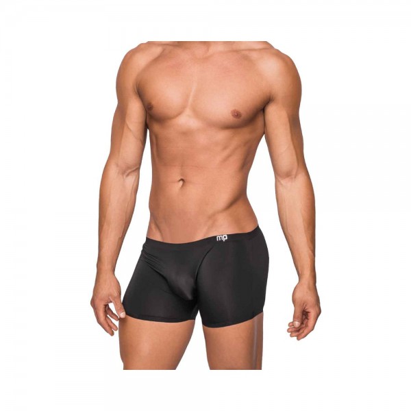 Male Power Seamless Sleek Sleek Short W/sheer Pouch Black Xlarge
