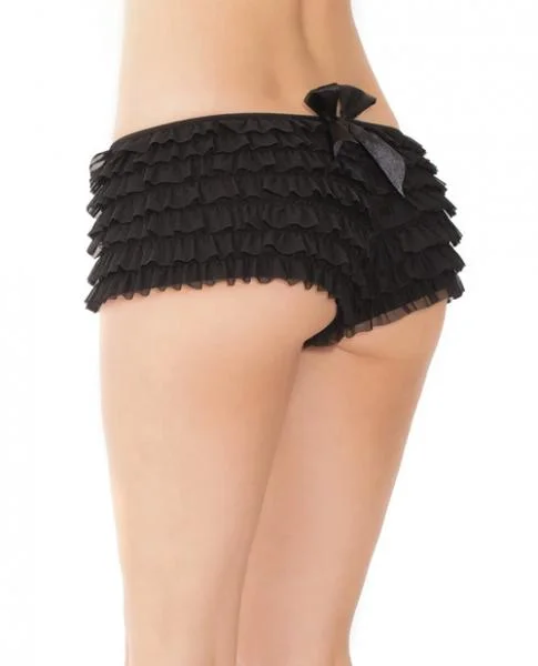 Ruffle Shorts W/Back Bow Black O/S