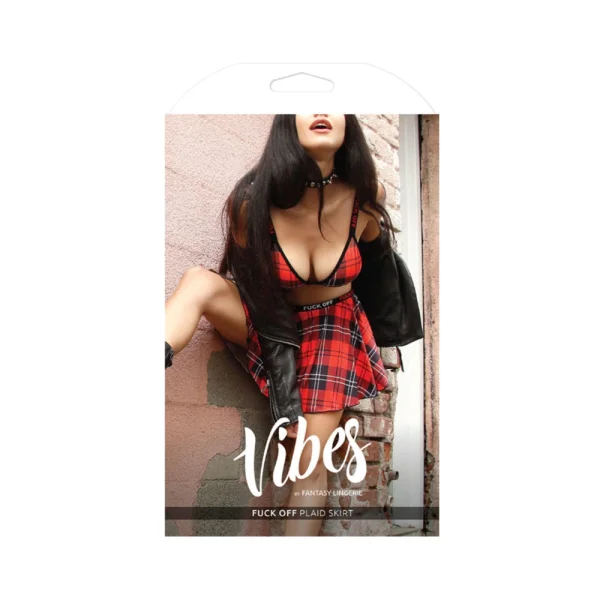 Vibes Fuck Off Plaid Skirt Sm — image 2 of 2