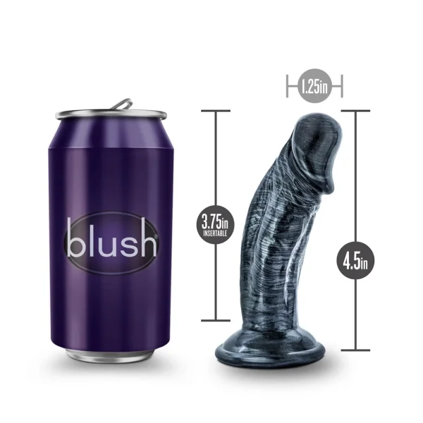 Jet - Blackberry - 4 Inch Dildo - Carbon Metallic  Black
