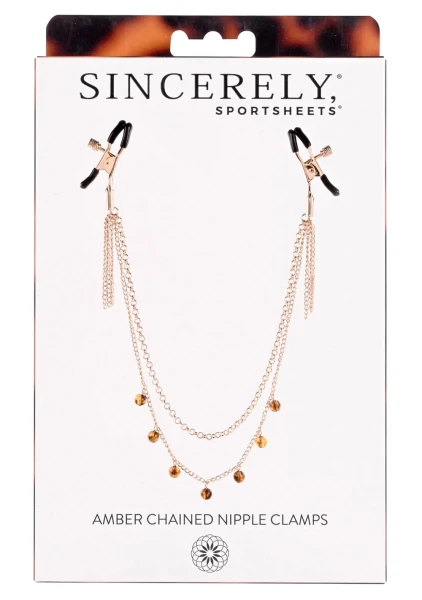 Amber Chain Nipple Clamps