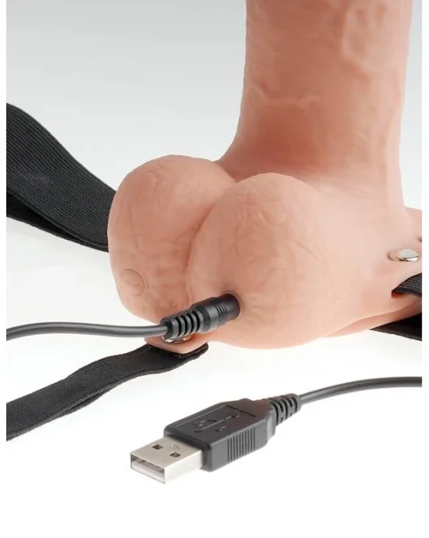 Fetish Fantasy 7 Inch Hollow Rechargeable Strap-On with Balls
