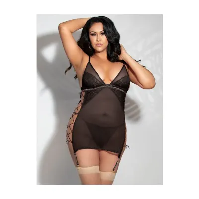 Midnight Kiss 2 piece Chemise Set