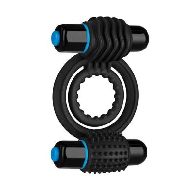 Silicone Vibrating Double Cock Ring Includes 2 Powerful Bullets