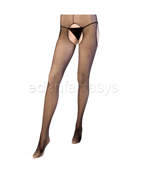 Fishnet suspender pantyhose