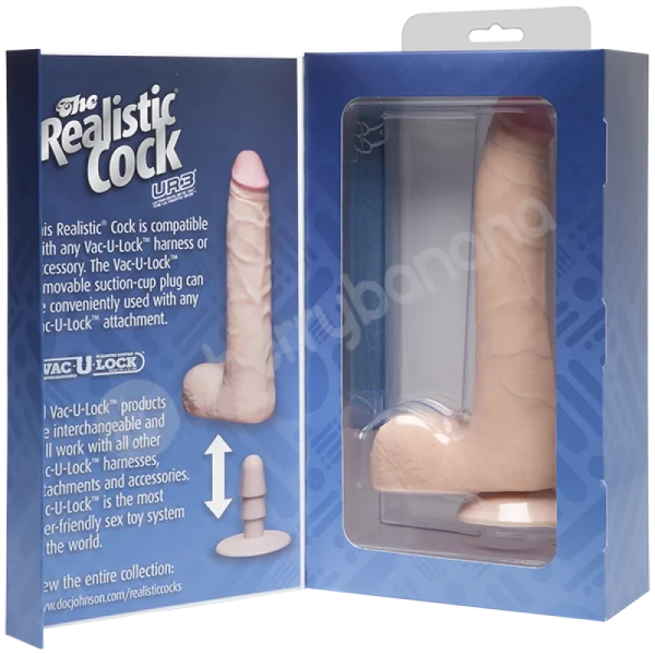 The Realistic Cock Slim Flesh 9" Dildo With Balls