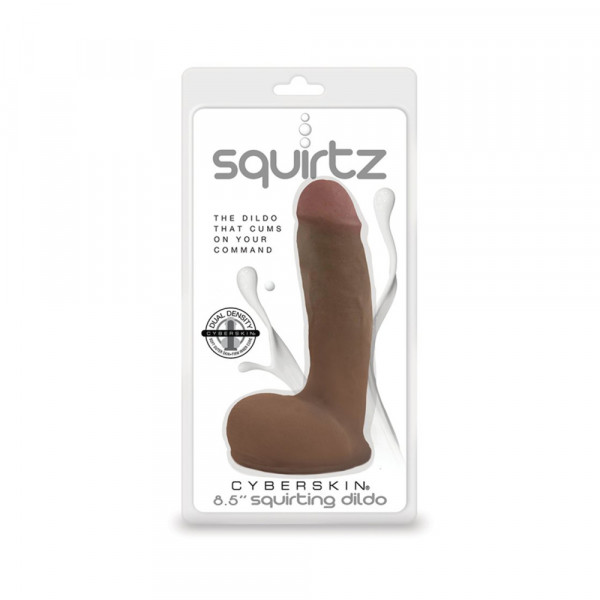 Squirtz Cyberskin 8.5 Inch Squirting Dildo Dark
