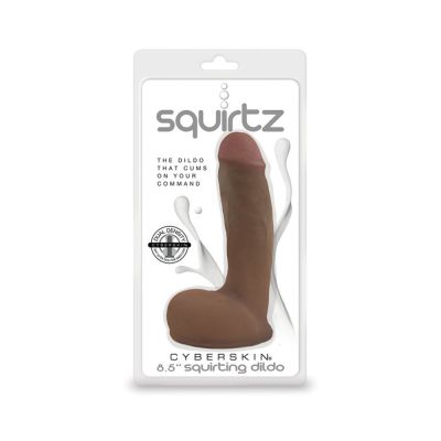 Squirtz Cyberskin 8 5 Inch Squirting Dildo Dark