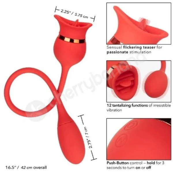 Calexotics French Kiss Casanova Red Double Ended Stimulation Vibrator