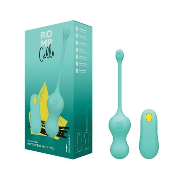 G Spot Vibrators:  ROMP Cello Rechargeable Remote-controlled Silicone G-spot Egg Vibrator Light Teal