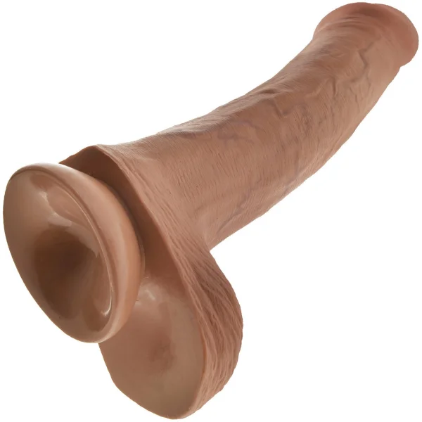 King Cock 13" Suction Cup Dildo With Balls - Caramel