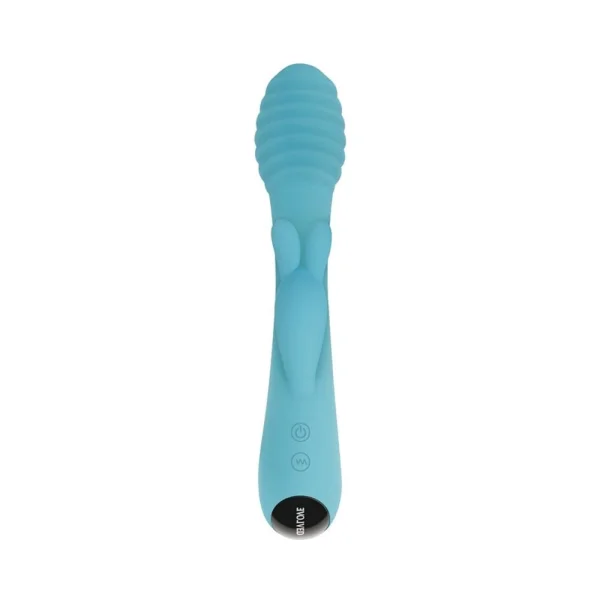 Evolved Aqua Bunny 9 Shaft Function 9 Clit Stim Functions Rechargeable Silicone Waterproof Teal — image 5 of 9