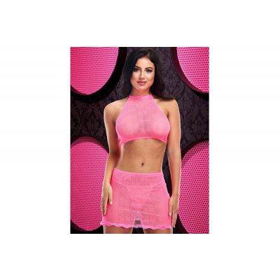 Lapdance LC70 Jacquard Crop Top and Skirt Set