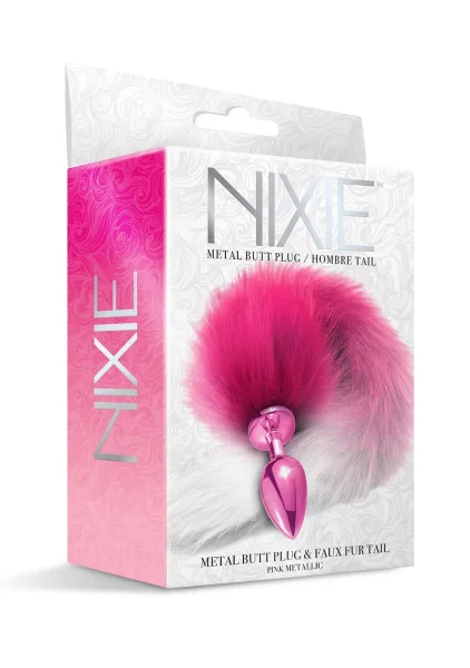 Nixie Metal Butt Plug With Ombre Tail Purple