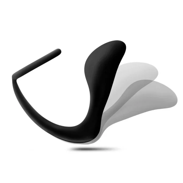 Anal Adventures Platinum Cock Ring Plug Black