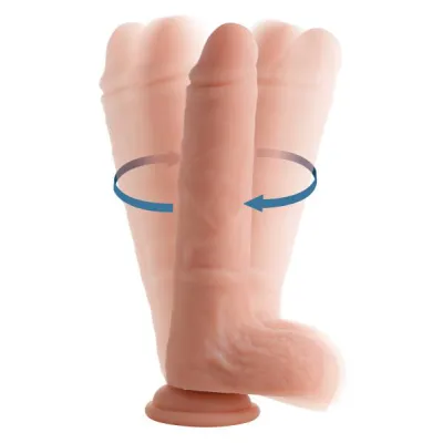 Vibrating And Rotating Remote Control Silicone Dildo With Balls 8 Inch