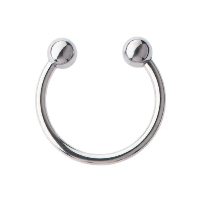 Kink Range Double Ball Open Stainless Steel Penis Head Ring