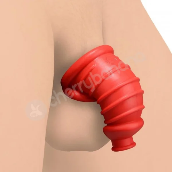 Master Series Red Chamber Silicone Penis Chastity Cage