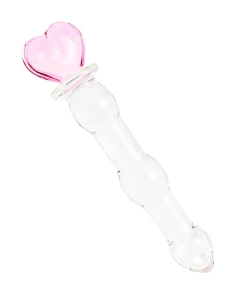 Lucent Large Heart Handle Glass Massager