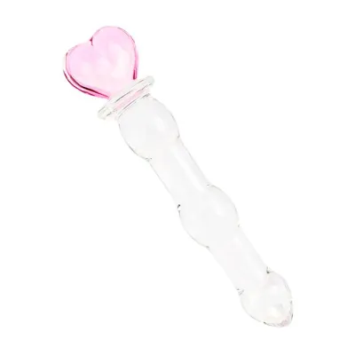 Lucent Large Heart Handle Glass Massager