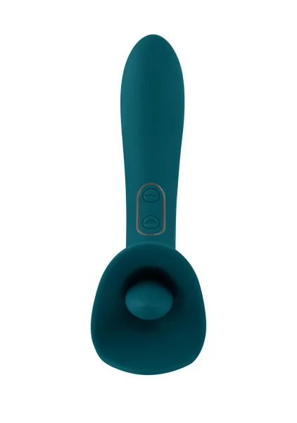 Playboy Pleasure True Indulgence Rechargeable Silicone Double Ended Tongue Stroking Vibrator - Teal