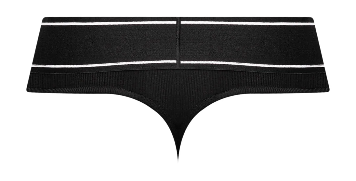 Modal Rib Bong Thong - Small - Black