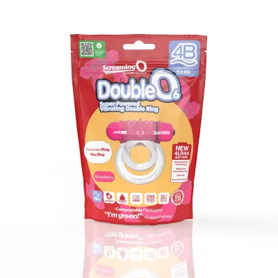 Screaming O 4b Double O Super Powered Vibrating Double Ring Strawberry