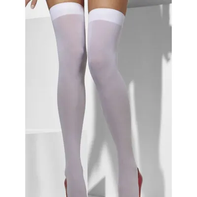Up All White Hold Up Stockings