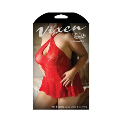 Vixen Hot Blooded Lace Dress G string O S Queen
