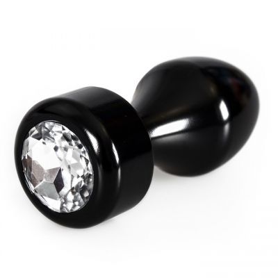 Bejewelled Black Metal Bullet Jewelled Butt Plug 4 Inch