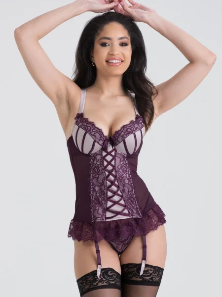 Lovehoney Boudoir Belle Plum Push-Up Basque Set