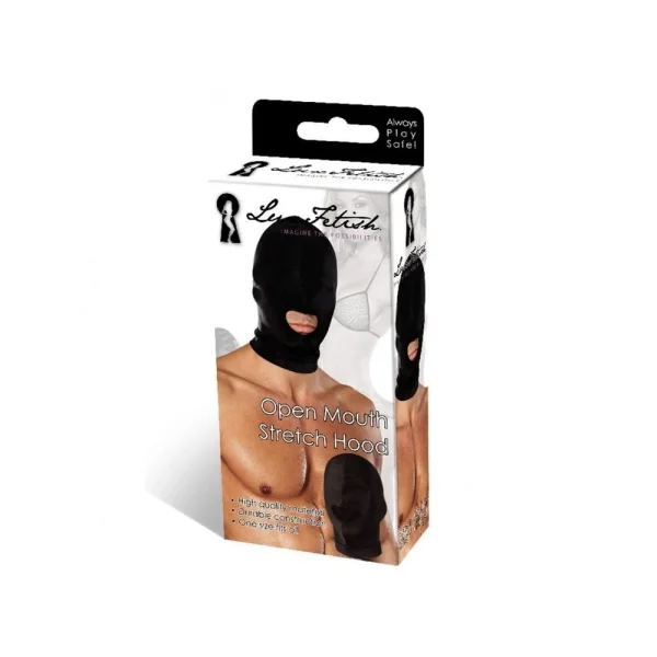 Lux Fetish Open Mouth Stretch Hood Black O/S — image 4 of 6