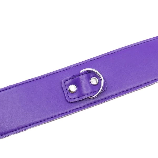 Love In Leather Faux Fur Lined Collar and Lead with Metal Detail