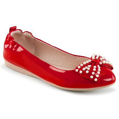 Pointed Toe Foldable Flats W Pearl Embellished Bow