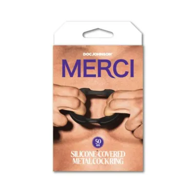 Cock Rings Merci Silicone Covered Metal Cock Ring 50mm Black