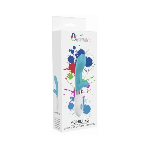 Luna Neon Achilles Ultra-soft Silicone Dual Stimulator Turquoise