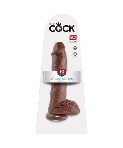 Pipedream King Cock Dark Tone Ballsy Dildo - 7, 9 or 10 Inch