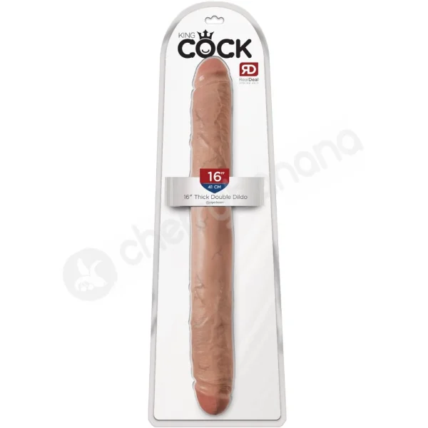 King Cock 16" Tan Thick Double Dildo